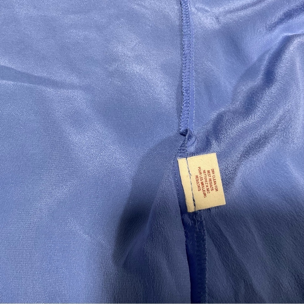 Maeve Anthropologie Womens Powder Blue Silk Collar Cap Sleeve Blouse Size 6 - Picture 11 of 12